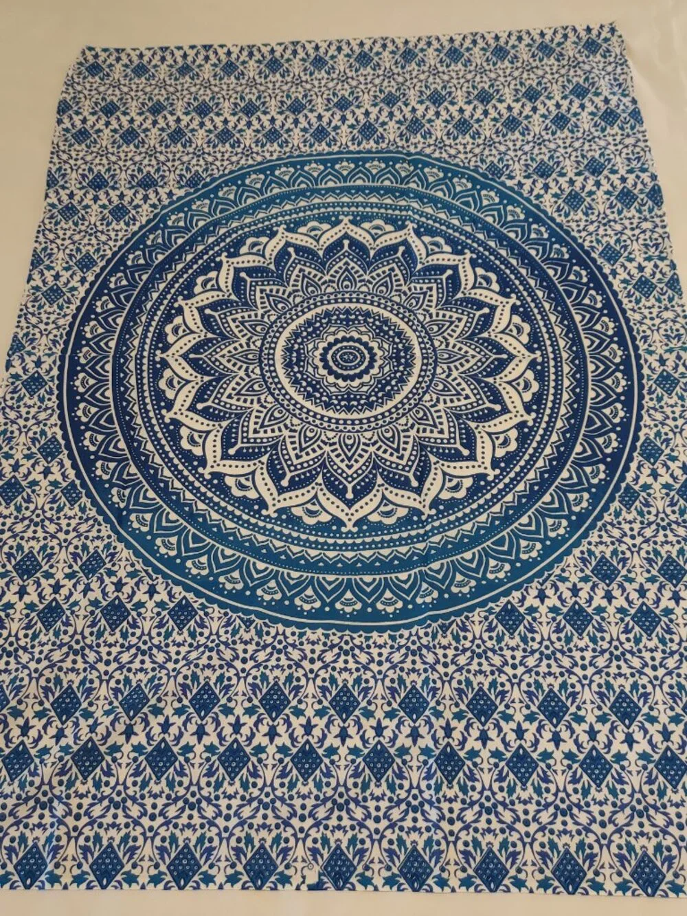 NWT Cotton Blue/White Mandala Tapestry